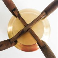 Gold Metal Planter with Wooden Plant Stand - Image 3