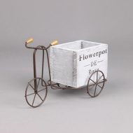 Tabletop Wrought Iron Tricycle with Wooden Planter Box - Image 5
