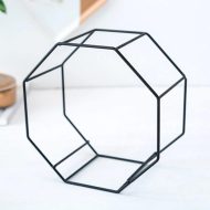 Geometric Ceramic Wall Planter with Octagonal Iron Frame - Image 26