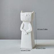 Nordic Playful Cat Ceramic Vase - Image 4