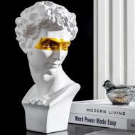 Florentine Gold Accent David Bust Statue - Image 7