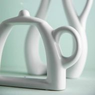 White Ceramic Tea Time Vases - Image 4