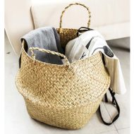 Handmade Rattan Planter or Storage Basket with Handles - Image 6