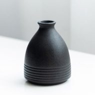 Black as Night Textured Ceramic Vases - Image 16