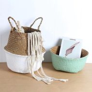 Handmade Rattan Planter or Storage Basket with Handles - Image 13