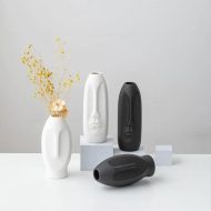 Abstract Long Face Ceramic Vase - Image 8