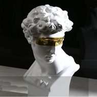 Florentine Gold Accent David Bust Statue - Image 10