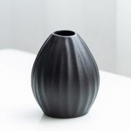 Black as Night Textured Ceramic Vases - Image 17
