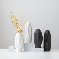 Abstract Long Face Ceramic Vase - Image 5
