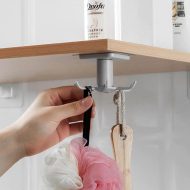 Under-Cabinet Spinning Kitchen Utensil Storage 6-Hook Hanger - Image 15