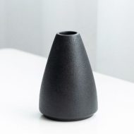 Black as Night Textured Ceramic Vases - Image 18