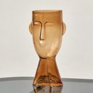 Abstract Face Blown Glass Vase - Image 4