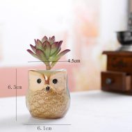 6-Piece Mini Owl Ceramic Succulent Planter Pots - Image 9
