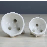 2-Piece White Ceramic Face Succulent Planters - Image 8
