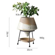 Dipped Clay Teardrop Pot with Saucer Stand - Image 11