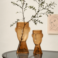Abstract Face Blown Glass Vase - Image 14