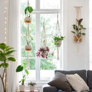 4-Piece Handmade Boho Macrame Plant Hanger Set - Image 2