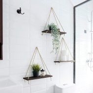 Wooden Rope Swing Wall-Mounted Shelf - Image 2