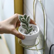 Ceramic Flowerpot with Metal Wall Mount - Image 12