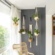 4-Piece Handmade Boho Macrame Plant Hanger Set - Image 3