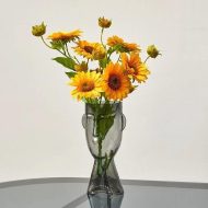 Abstract Face Blown Glass Vase - Image 11