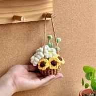Sunflower Basket Mix Crochet Pattern - Hanging Plant Amigurumi sunflower basket mix crochet pattern — photo 3