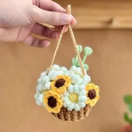 Sunflower Basket Mix Crochet Pattern - Hanging Plant Amigurumi sunflower basket mix crochet pattern — photo 2