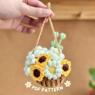 Sunflower Basket Mix Crochet Pattern - Hanging Plant Amigurumi — sunflower basket mix crochet pattern