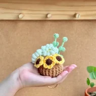 Sunflower Basket Mix Crochet Pattern - Hanging Plant Amigurumi sunflower basket mix crochet pattern — photo 7