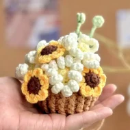Sunflower Basket Mix Crochet Pattern - Hanging Plant Amigurumi sunflower basket mix crochet pattern — photo 5