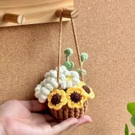 Sunflower Basket Mix Crochet Pattern - Hanging Plant Amigurumi sunflower basket mix crochet pattern — photo 4