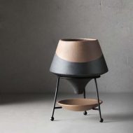 Dipped Clay Teardrop Pot with Saucer Stand - Image 10