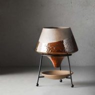 Dipped Clay Teardrop Pot with Saucer Stand - Image 9