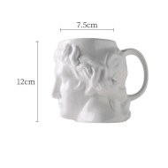 David's Head Ceramic Porcelain Mug - Image 10