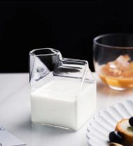 Mini Glass Milk Carton Cup - Image 4
