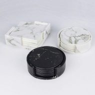 Marbled Vegan Leather Coasters - Image 7