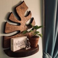 Monstera Leaf Wooden Shelf - Image 2