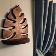 Monstera Leaf Wooden Shelf - Image 3