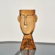 Abstract Face Blown Glass Vase - Image 2