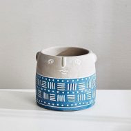 Native Tribal Pattern Ceramic Face Planter - Image 11