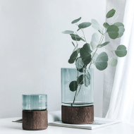 Serenity Wood Base Glass Vases - Image 6