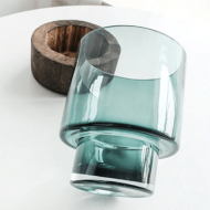 Serenity Wood Base Glass Vases - Image 2