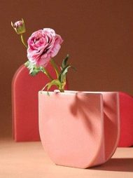 Rose & Lavender Geometric Ceramic Vases - Image 6