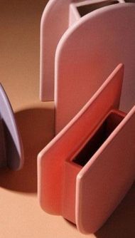 Rose & Lavender Geometric Ceramic Vases - Image 7
