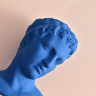 Blue David's Head Bust Statue - Image 3