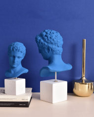 Blue David's Head Bust Statue - Image 2