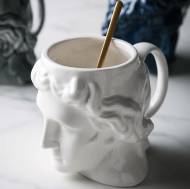 David's Head Ceramic Porcelain Mug - Image 6