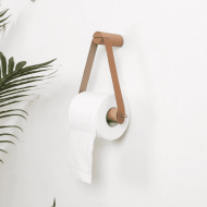 Leatherette and Oak Toilet Paper Holder - Image 5