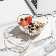 Glass Golden Heart Bowls + Cup - Image 8