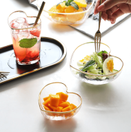 Glass Golden Heart Bowls + Cup - Image 4